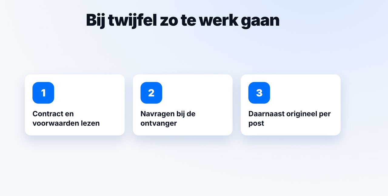 Bij twijfel zekerheid inbouwen