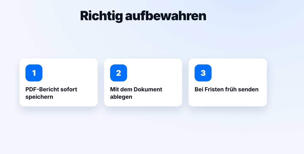 Bericht aufheben
