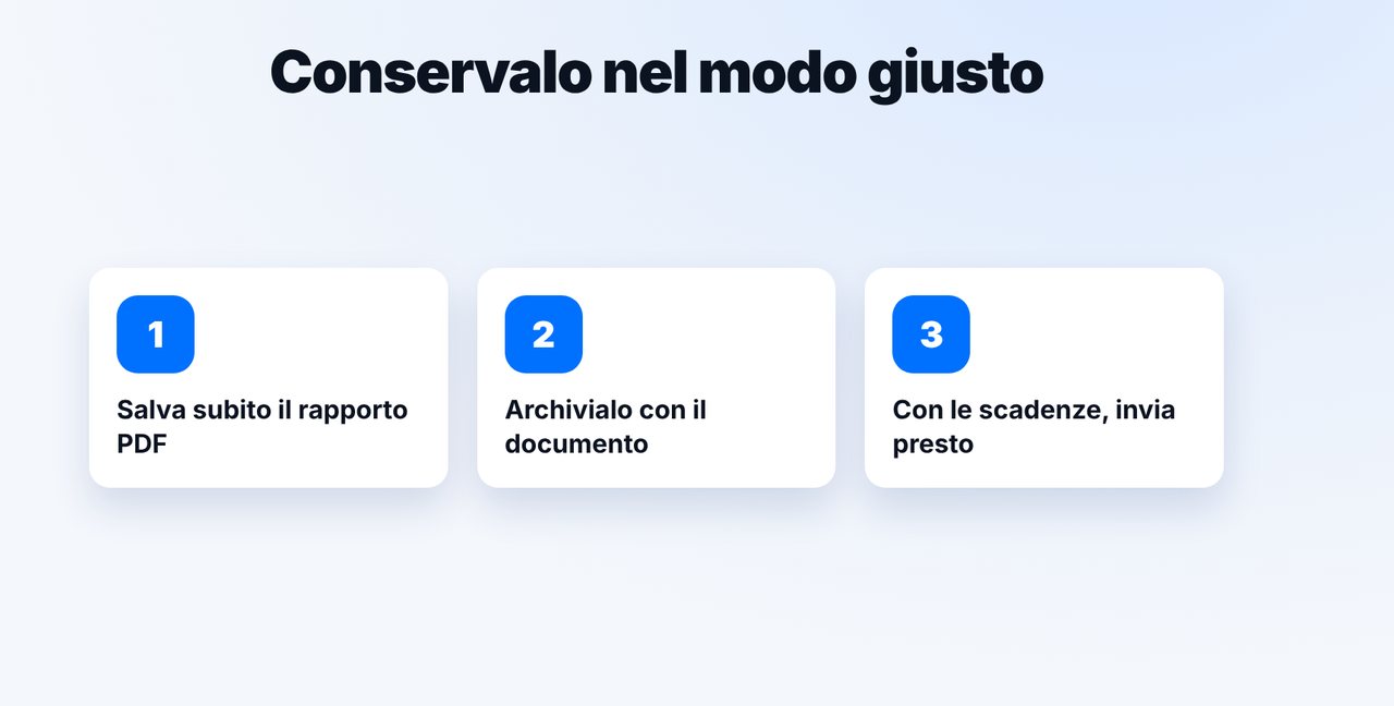 Conserva il rapporto