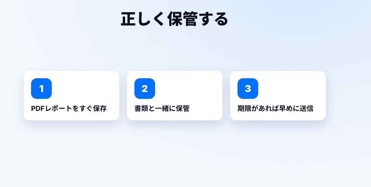 レポートを保管