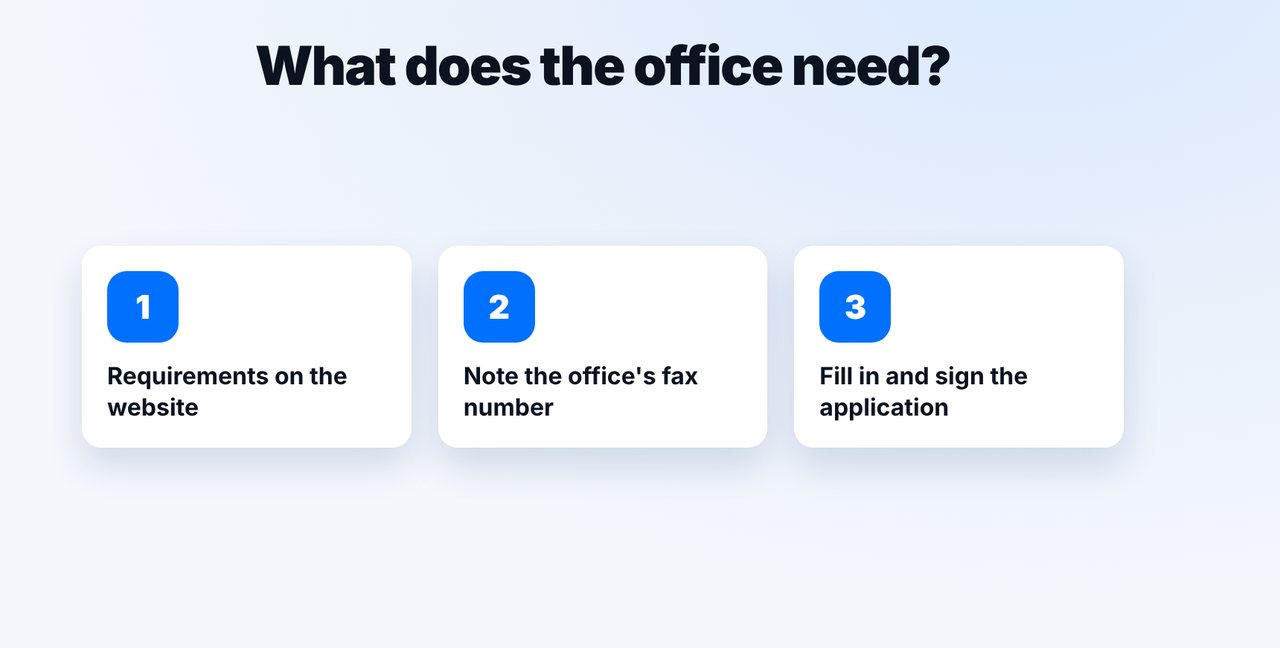 Check what the office requires