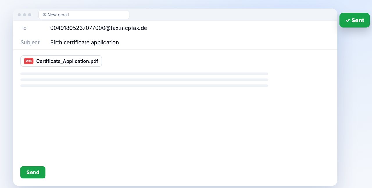 Email the application to the fax address