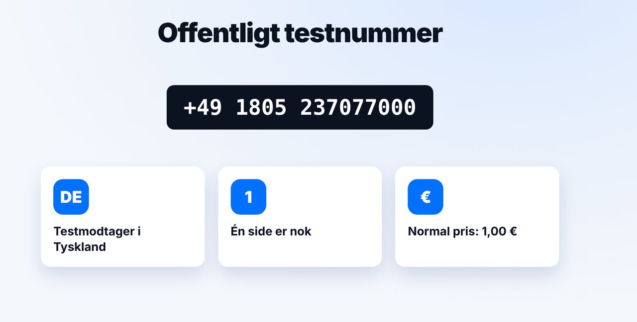 Brug testnummeret