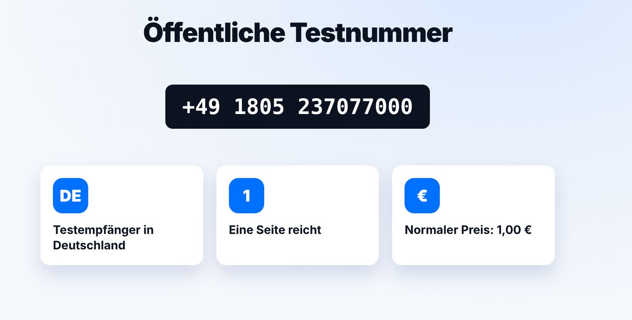 Testnummer verwenden