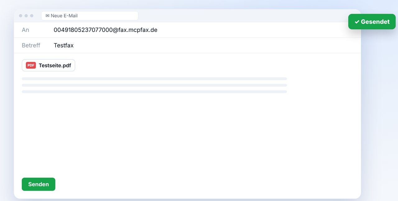 Testfax per E-Mail senden