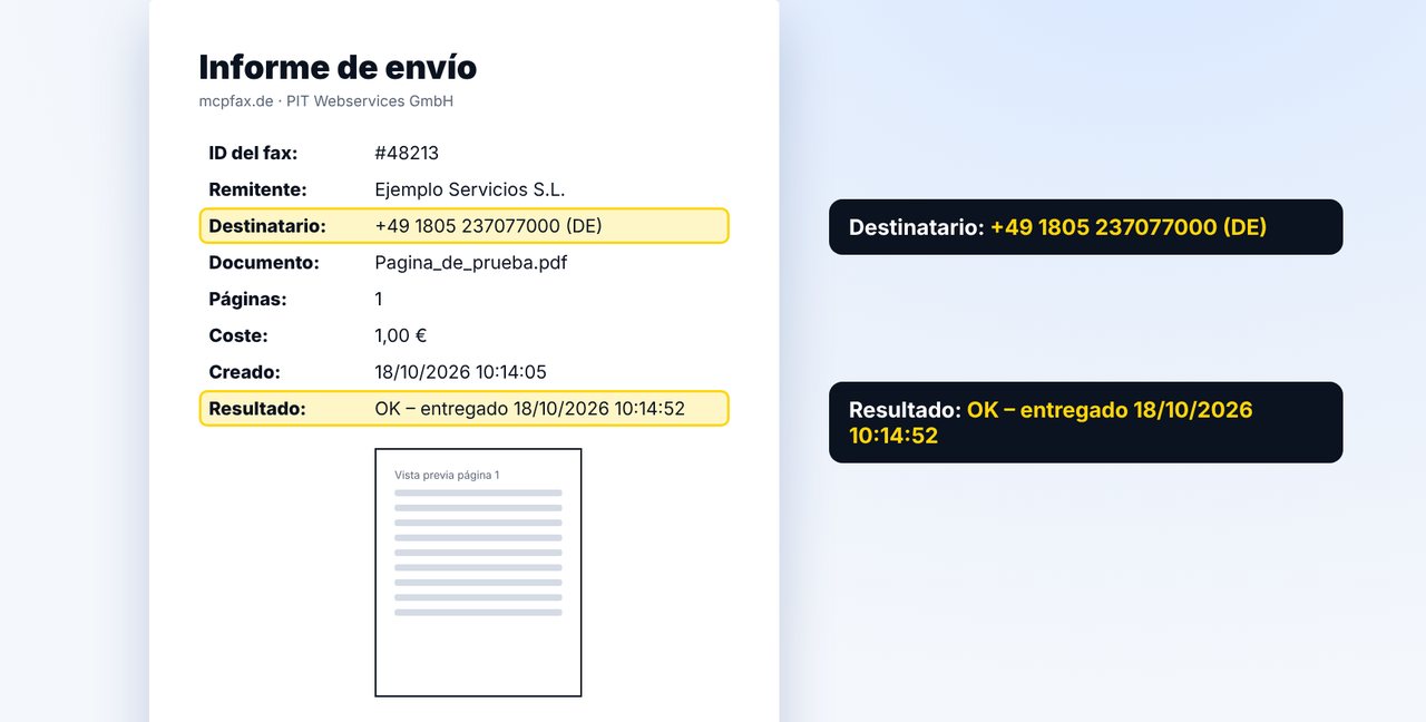 Revisar el informe de envío