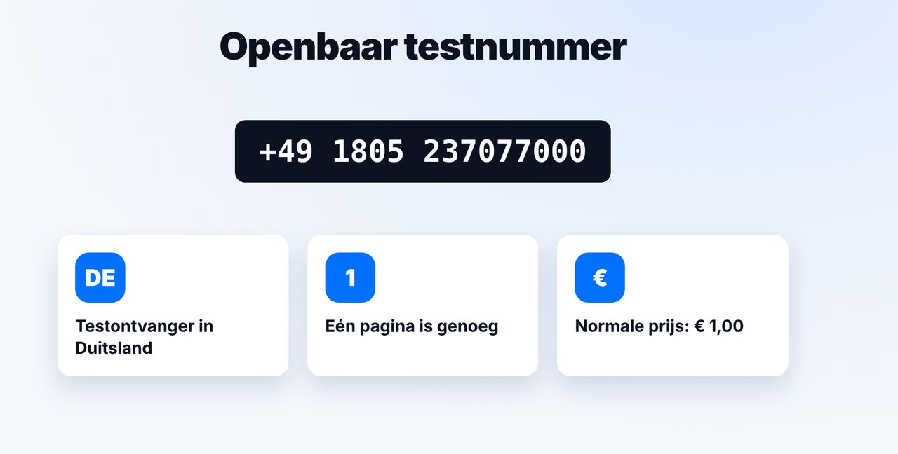 Testnummer gebruiken