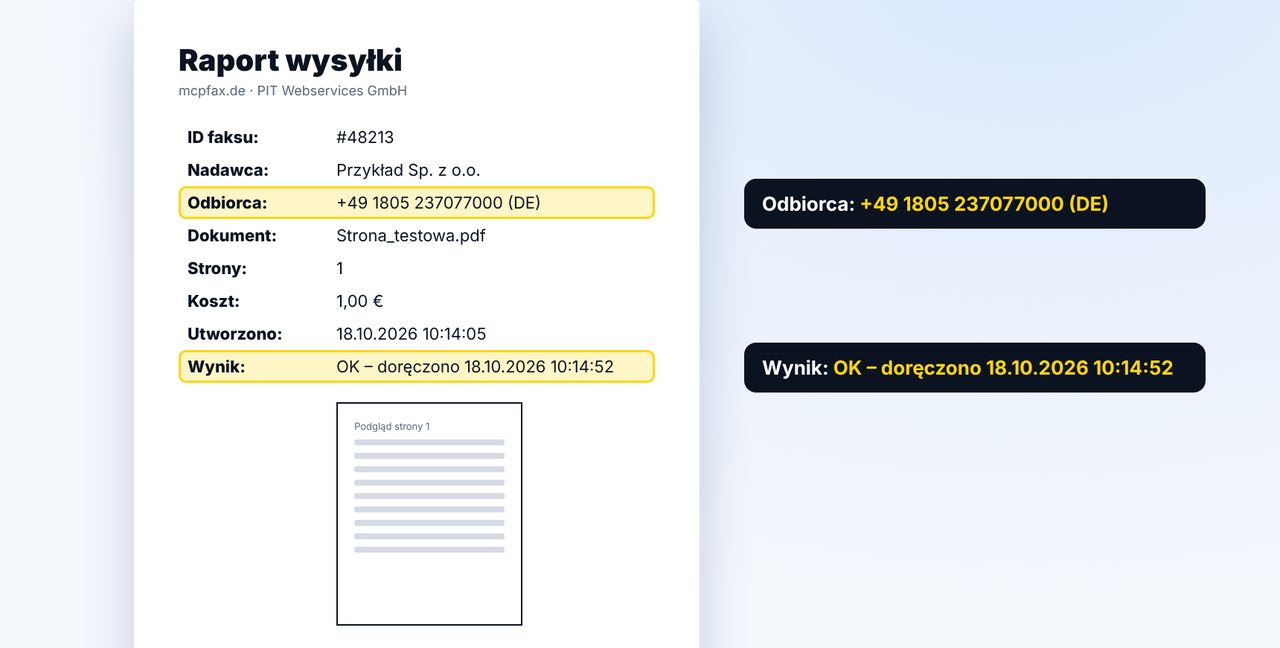 Sprawdź raport wysyłki