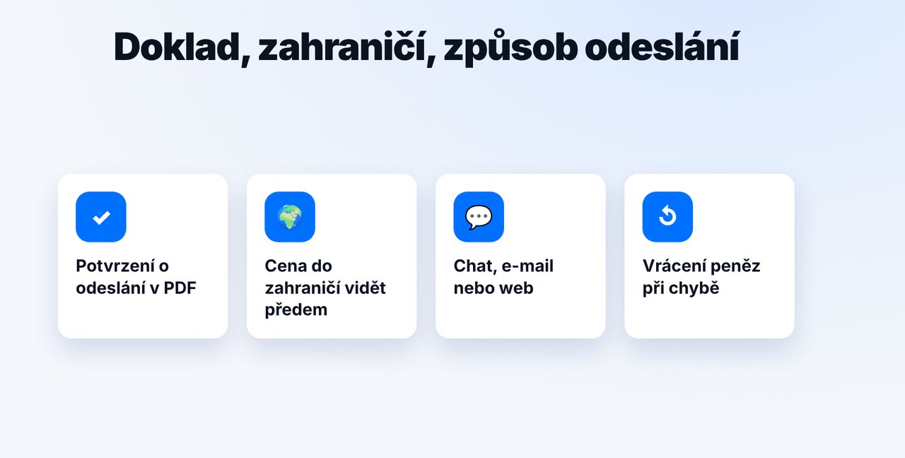 Doklad, zahraničí, způsob odeslání