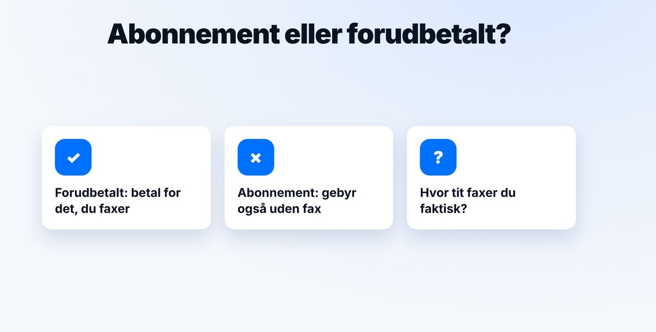 Vælg abonnement eller forudbetalt