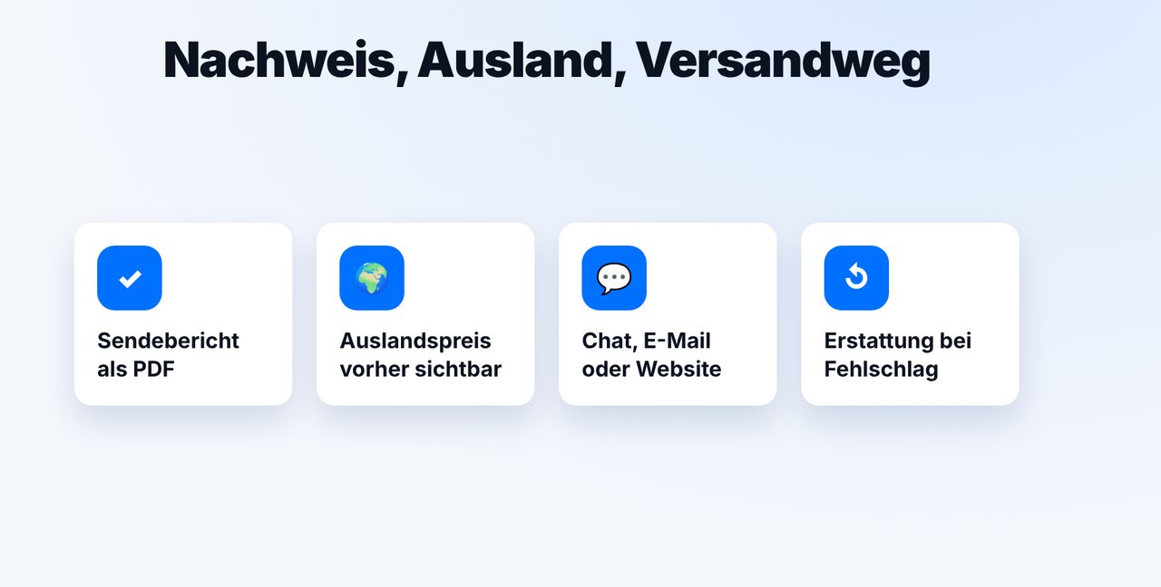 Nachweis, Ausland, Versandweg prüfen