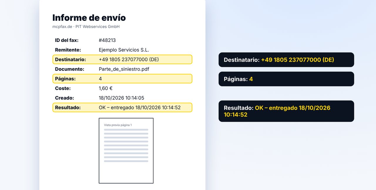 Guardar el informe de envío