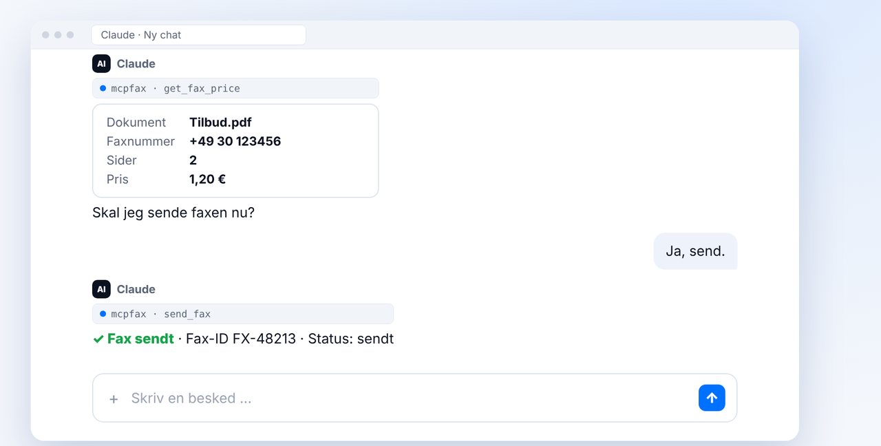 Eller fax med Claude
