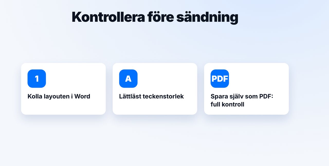 Kolla layouten snabbt